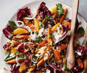 Sweet potato radicchio salad