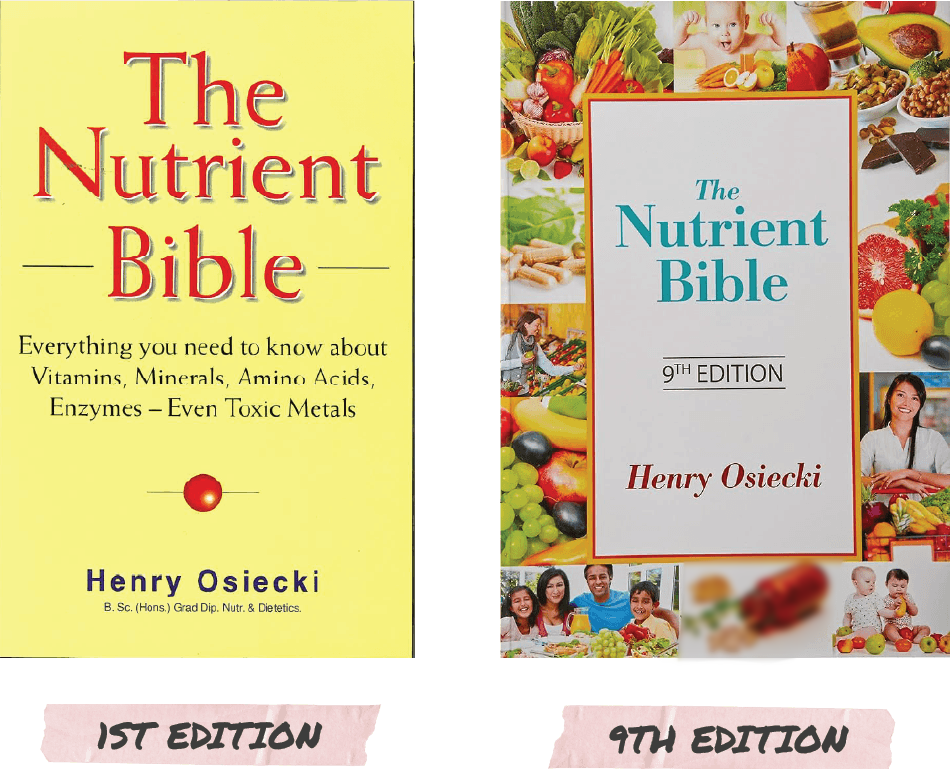 The Nutrient Bible's Book Covers, 1st and 9th editions